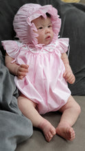 H6367 Will Beth Traditional "Vintage"style traditional open back smocked bonnet (pink) - Silicone Velvet Matting Powder