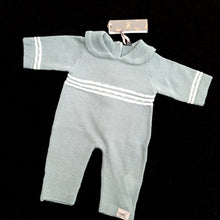 Romper - Blue Knit ( 3 doll sizes for 13 to 20 inches / 35 to 50cm)
