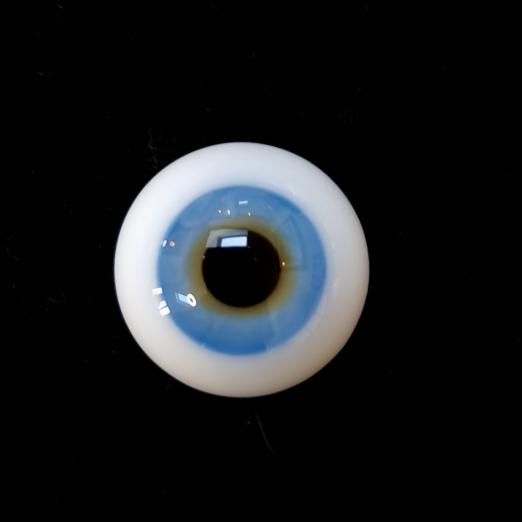 German Jupiter flat back glass eyes for dolls - large iris & slight corneal bulge (4 colours)