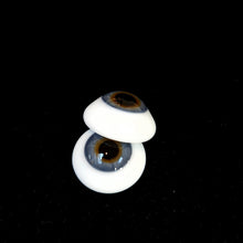 German Jupiter flat back glass eyes for dolls - large iris & slight corneal bulge (4 colours)