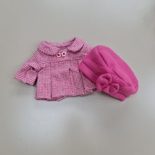 432 dolls classic style coat and hat in pink ( 1 doll sizes for 12 1/2 to 14 1/2 inches / 32cm to 37cm)