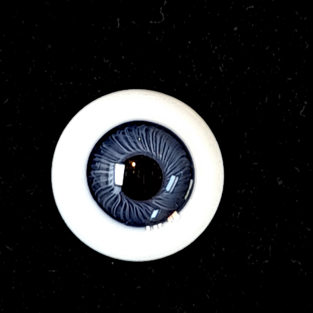 German Neptune flat back glass eyes for dolls  - large iris (3 colours,14mm to 22mm)