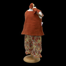 471 coral red 3 piece set with ditsy print long bloomers ( 4 doll sizes for 11 to 18 inches / 29 to 46cm)