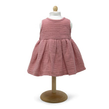 473 Old rose soft muslin dress for dolls with headband ( 4 doll sizes for 11 to 18 inches / 29 to 46cm)