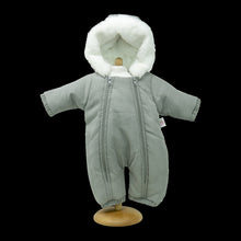 Unisex Dolls Snowsuit in Grey with fur lined hood ( 3 doll sizes for 12 to 17 inches / 33 to 46cm)