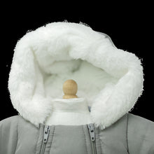 Unisex Dolls Snowsuit in Grey with fur lined hood ( 3 doll sizes for 12 to 17 inches / 33 to 46cm)