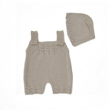 Very Fine Knit Grey Romper with Hat ( 3 doll sizes for 13 to 20 inches / 30 to 50cm)