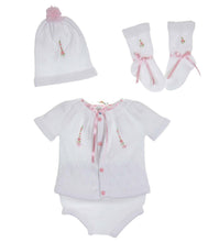 80608 4 piece soft cotton knit "take me home" set preemie & newborn - pink / blue / white - Silicone Velvet Matting Powder