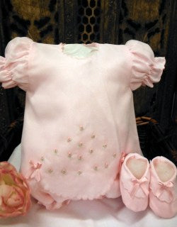 Will Beth Delicate Pink Dress set with Booties for preemie and newborn