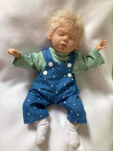 432 Dungarees Stars / overall with long sleeve T shirt ( 3 doll sizes for 12 to 18 inches / 31 to 46cm)