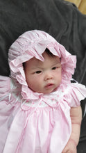 H6367 Will Beth Traditional "Vintage"style traditional open back smocked bonnet (pink) - Silicone Velvet Matting Powder