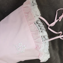 H2000 Will Beth Lace Edge Bonnet (pink or white) with embroidery 0-6m - Silicone Velvet Matting Powder