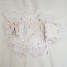 10493 Newborn/preemie delicately embroidered white dress with bonnet and shoes - Silicone Velvet Matting Powder