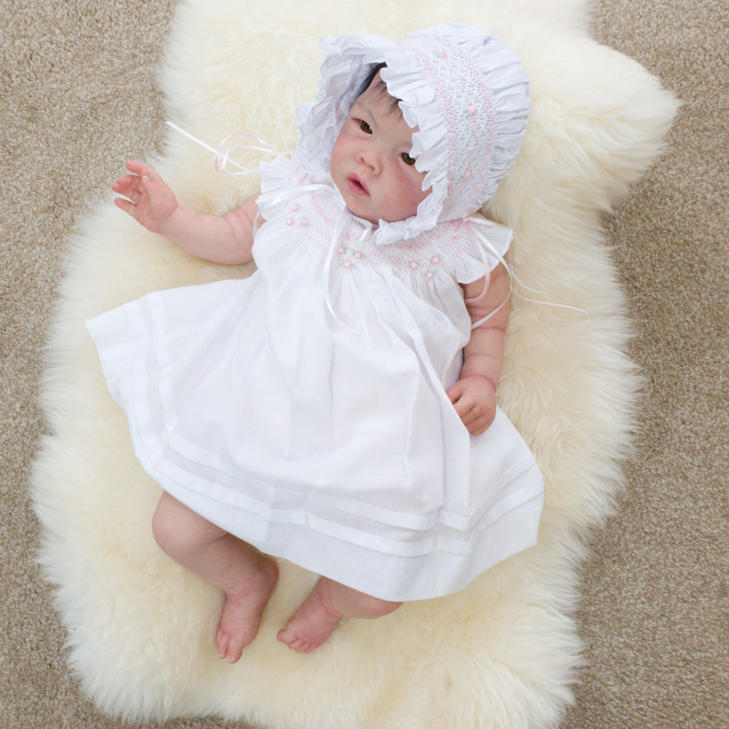 0016431 Will Beth Premium Smocked Angel Wing Dress with Ribbon