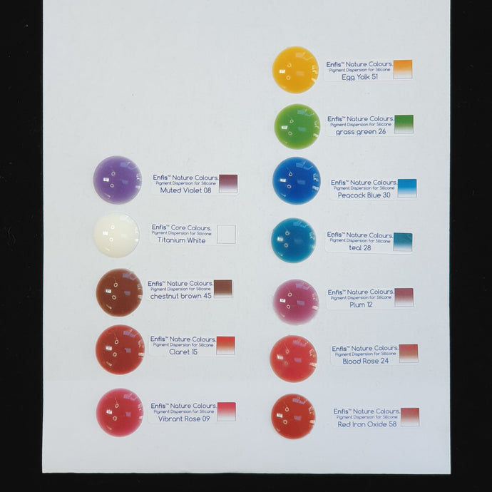 Silicone Pigments - Enfis Nature Colours 11 colour pigment trial kit (NO CLEAR PAINT BASE INCLUDED IN THIS SET