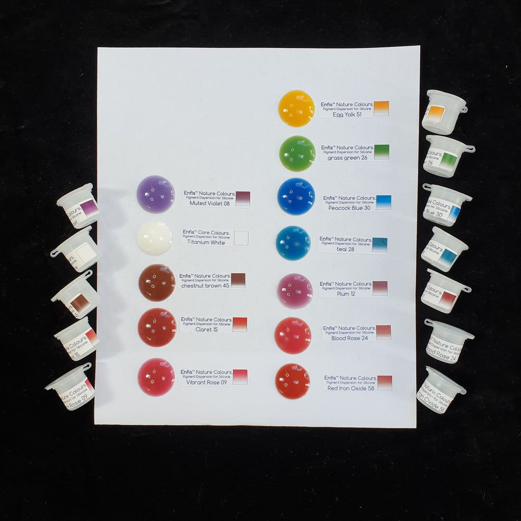 Silicone Pigments - Enfis Nature Colours 11 colour pigment trial kit (NO CLEAR PAINT BASE INCLUDED IN THIS SET