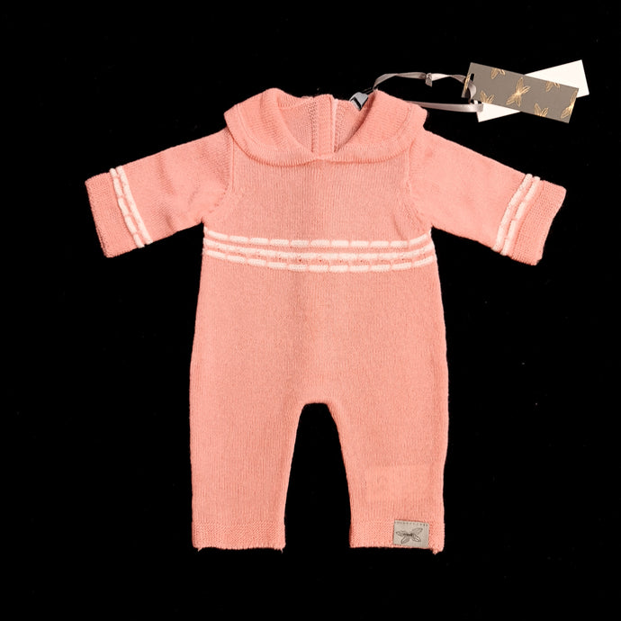 Fine Knit Romper - Rose ( 3 doll sizes for 13 to 20 inches / 35 to 50cm)