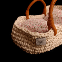 Hand made soft bed / carrier in two sizes for dolls size 6inch to 13inch(with bedding)