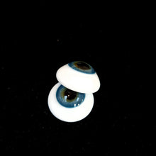 German Jupiter flat back glass eyes for dolls - large iris & slight corneal bulge (4 colours)