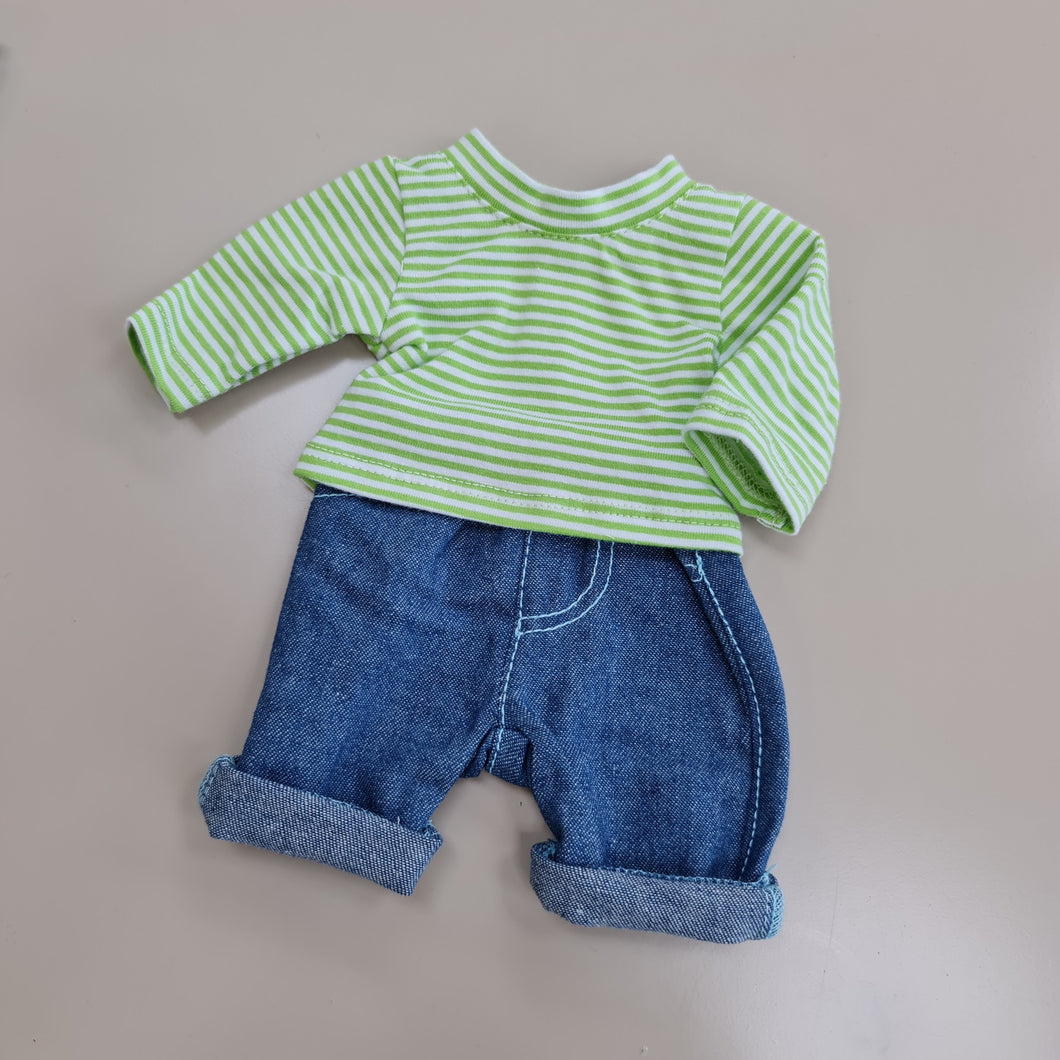 447 Soft jeans and long sleeved Tshirt  ( for 13 to 15inch dolls)