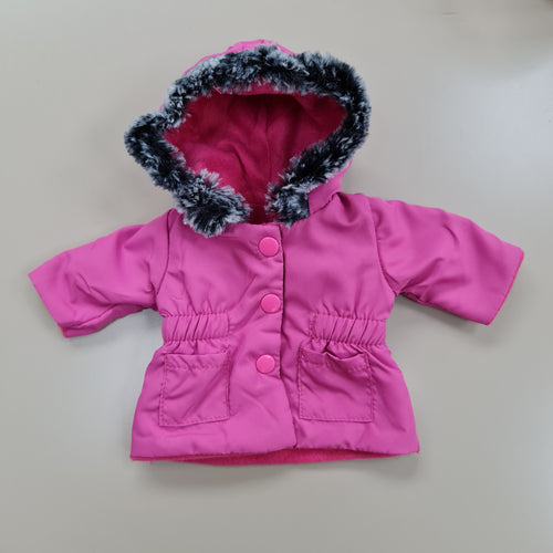 457 fleece lined coat with faux fur trim ( 1 doll sizes for 10 1/2 to 12 1/2 inches / 32cm to 37cm)