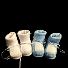 80578 Will Beth Knit booties - white or blue
