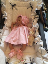 2115 Pink gingham smocked dolls dress set with bonnet and bloomers - Silicone Velvet Matting Powder