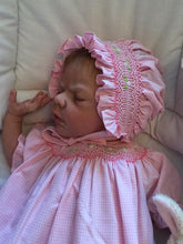 2115 Pink gingham smocked dolls dress set with bonnet and bloomers - Silicone Velvet Matting Powder