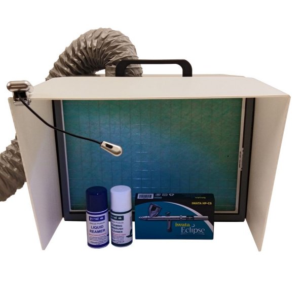 Table top ducted artists' extractor (A3 size) to extract solvents, dust and airbrush spray