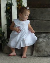 Will'Beth Beautiful White Dress with Shadow Embroidery NB & Preemie - Silicone Velvet Matting Powder