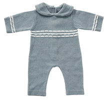 Romper - Blue Knit ( 3 doll sizes for 13 to 20 inches / 35 to 50cm)